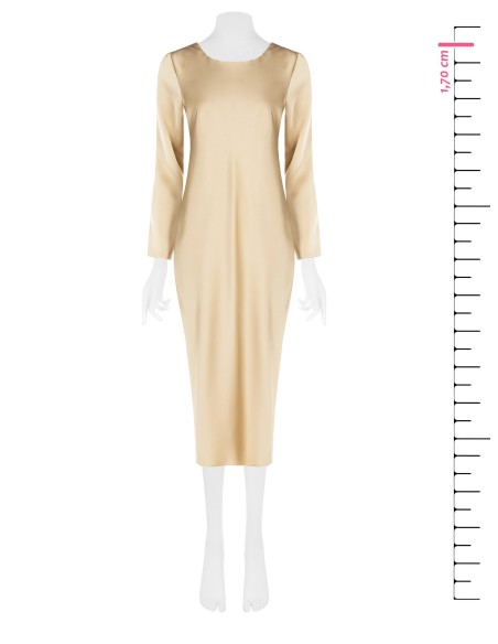 Satijnen midi-jurk met ronde hals aan de achterkant Rinascimento