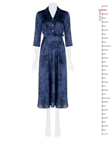 Lange overhemdjurk met denimlookprint en riem Rinascimento