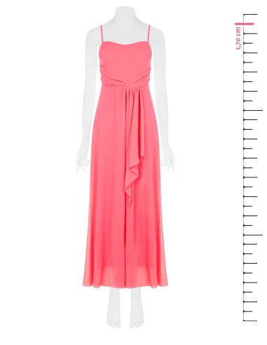 Lange georgette jurk met drapering en cups van Rinascimento