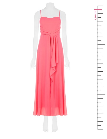 Lange georgette jurk met drapering en cups van Rinascimento