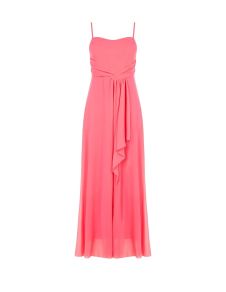 Lange georgette jurk met drapering en cups van Rinascimento