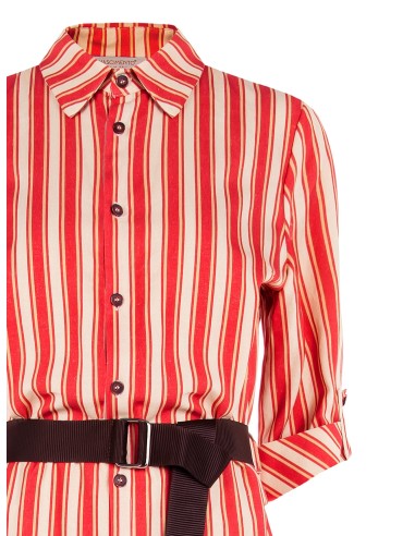 Midi-overhemdjurk van een viscose-linnenmix met bijpassende riem van Rinascimento