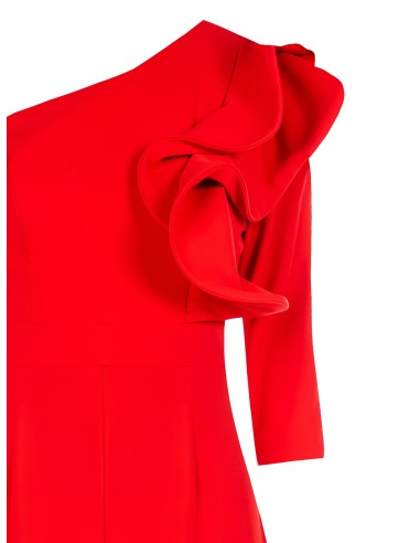 Vloeiende palazzo-jumpsuit met gestructureerde volantmouwen van Rinascimento