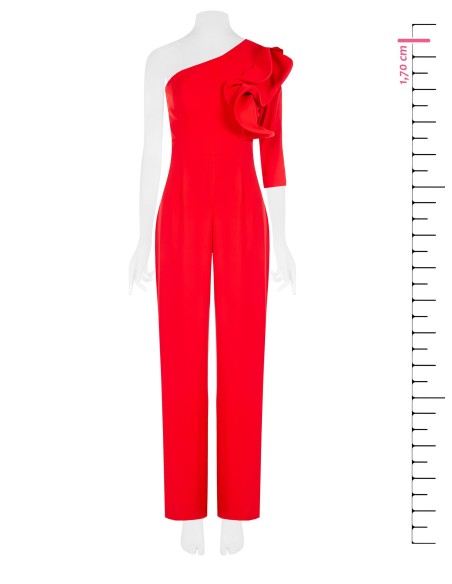 Vloeiende palazzo-jumpsuit met gestructureerde volantmouwen van Rinascimento
