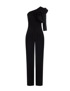Vloeiende palazzo-jumpsuit met gestructureerde volantmouwen van Rinascimento