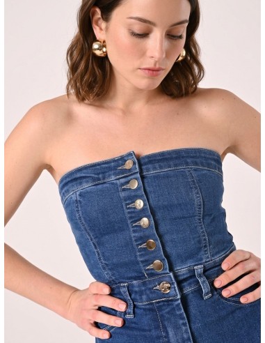 Denim jumpsuit met wijde pijpen van Rinascimento