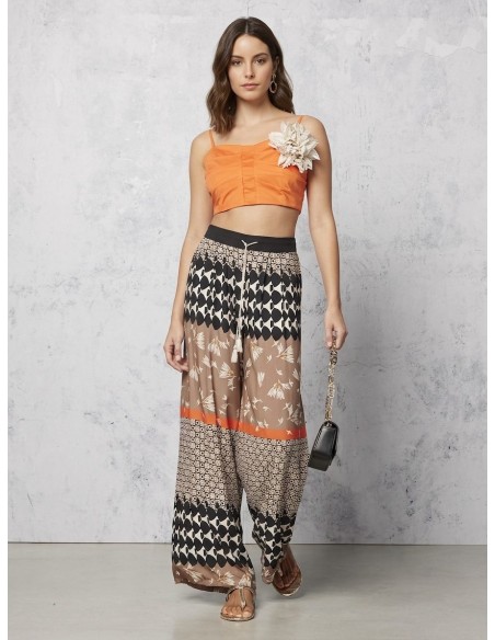 Crop top-bralette van parachutestof Rinascimento