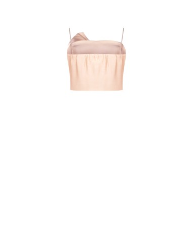 Korset-crop top van iriserende viscose met renaissancecups