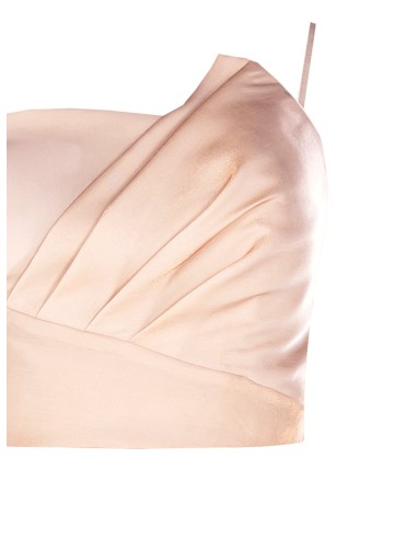 Korset-crop top van iriserende viscose met renaissancecups