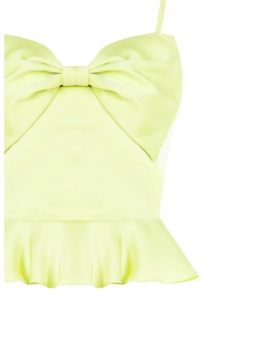 Cropped top van satijn met grote strik van Rinascimento