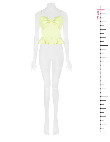 Cropped top van satijn met grote strik van Rinascimento
