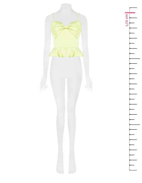 Cropped top van satijn met grote strik van Rinascimento
