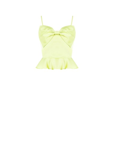 Cropped top van satijn met grote strik van Rinascimento