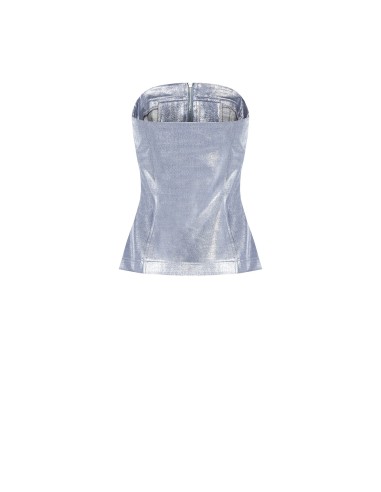 Denim corsettop met laminaatfinish Rinascimento