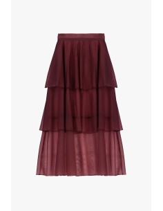 Dixie midi-rok met ruches en transparante lagen 2