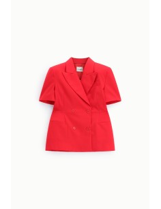 Dixie Getailleerde Blazer met Dubbele Rij Knopen en Korte Mouwen 2