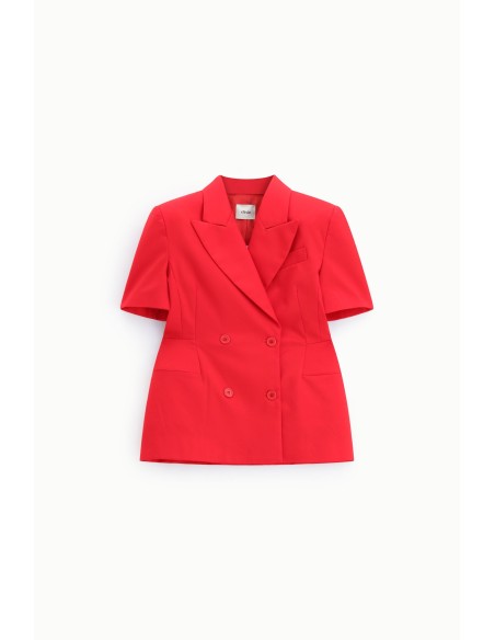 Dixie Getailleerde Blazer met Dubbele Rij Knopen en Korte Mouwen