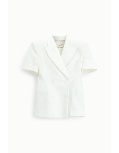 Dixie Getailleerde Blazer met Dubbele Rij Knopen en Korte Mouwen
