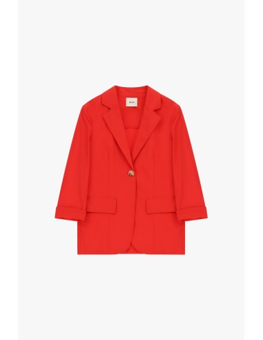 Dixie blazer met één rij knopen, omgeslagen mouwen en zakken