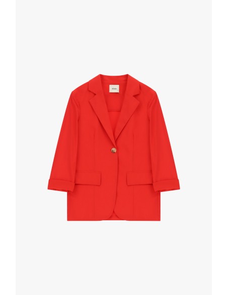 Dixie blazer met één rij knopen, omgeslagen mouwen en zakken