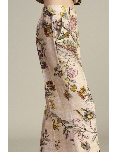 Dixie Palazzo-broek met bloemenprint en hoge taille
