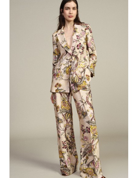 Dixie Palazzo-broek met bloemenprint en hoge taille