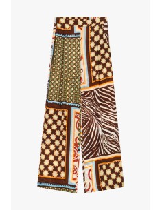 Dixie Palazzo-broek met patchworkprint en wijde pijpen