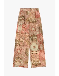 Dixie Palazzo-broek met patchworkprint en wijde pijpen