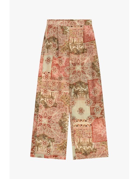 Dixie Palazzo-broek met patchworkprint en wijde pijpen