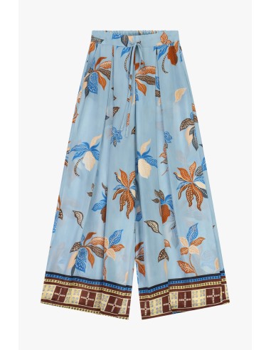 Dixie Palazzo-broek met fantasieprint, hoge taille en trekkoord