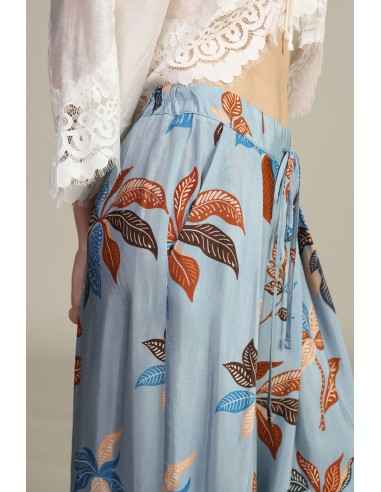 Dixie Palazzo-broek met fantasieprint, hoge taille en trekkoord