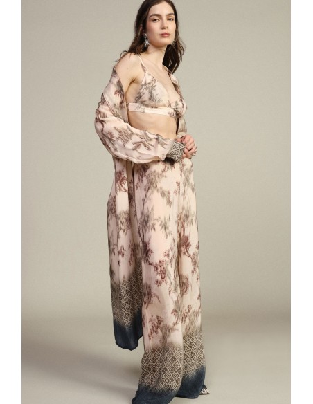 Palazzo-broek met bloemenprint en geometrische boorden van Dixie