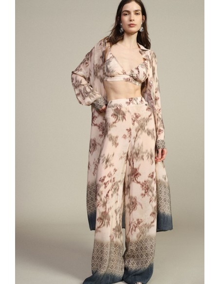 Palazzo-broek met bloemenprint en geometrische boorden van Dixie