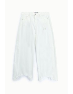 Palazzo-broek met hoge taille en rafelige zoom alsjeblieft 2
