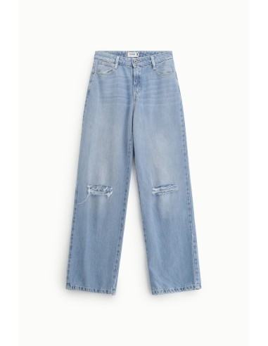 Wijde jeans met scheuren op de knieën Please