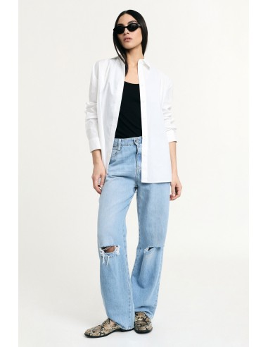 Wijde jeans met scheuren op de knieën Please