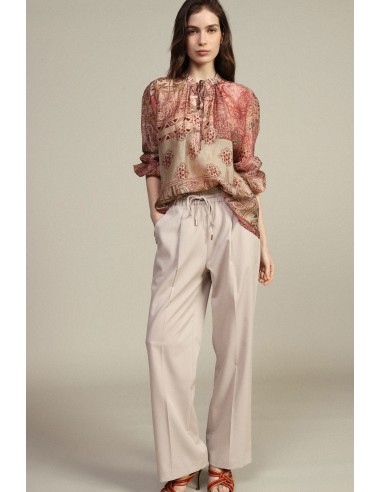 Dixie Palazzo-broek met elastische taille en plooien