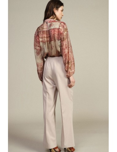 Dixie Palazzo-broek met elastische taille en plooien