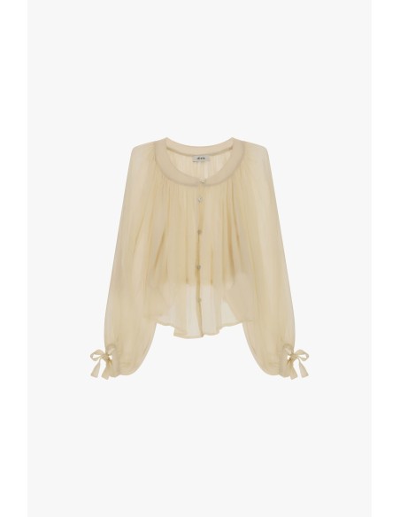 Wijde blouse met pofmouwen en strikken Dixie