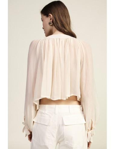 Wijde blouse met pofmouwen en strikken Dixie