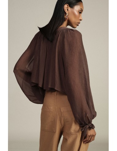 Wijde blouse met pofmouwen en strikken Dixie