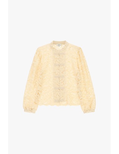 Dixie kanten blouse met lange mouwen en knoopdetails