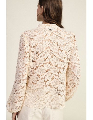 Dixie kanten blouse met lange mouwen en knoopdetails