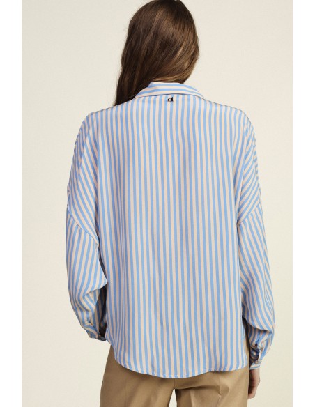 Gestreepte overslagblouse met klassieke kraag Dixie