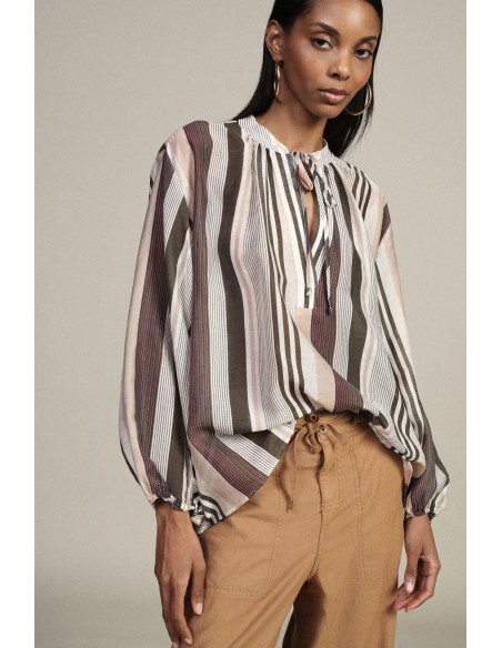 Ruime gestreepte blouse met lange mouwen Dixie