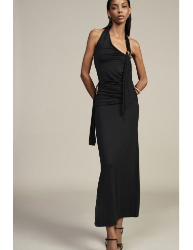 Dixie midi-rok met drapering en juweeldetail