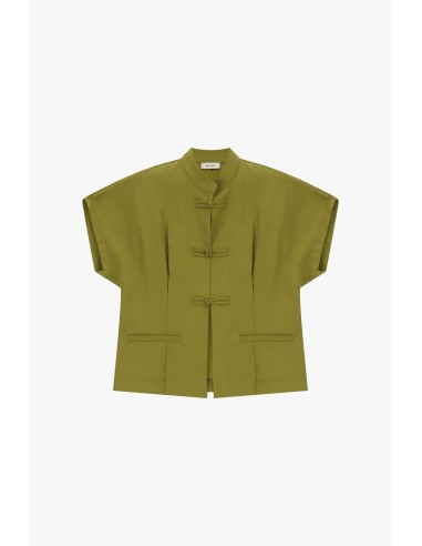 Korte blouse met knoopsluiting en borstzakken Dixie