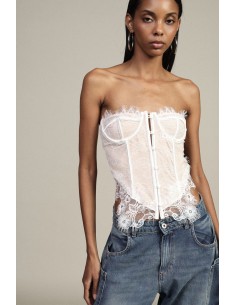 Dixie bodysuit met kanten inzetstukken en baleinen