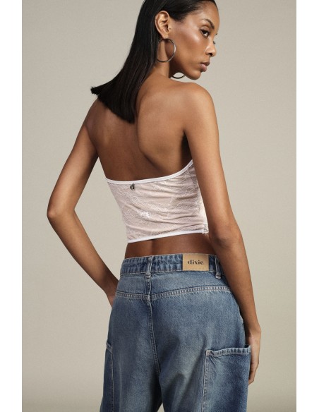 Dixie bodysuit met kanten inzetstukken en baleinen