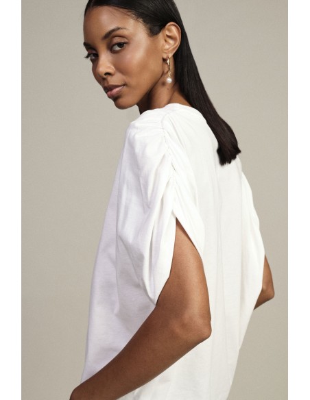 Dixie T-shirt met lange mouwen en gerimpelde schouders